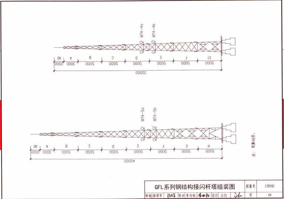 GFL系列鋼結(jié)構接閃桿組裝圖